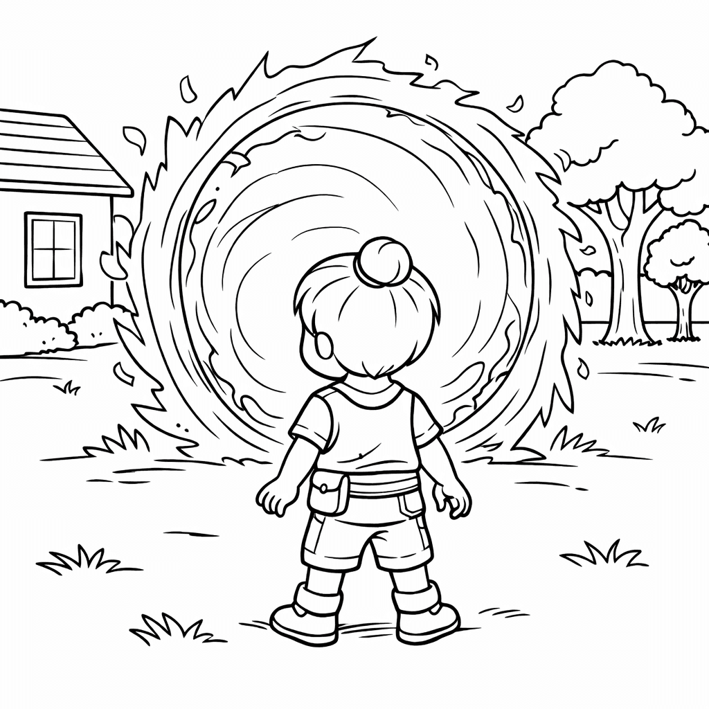 An adventurer stepping into a magical portal